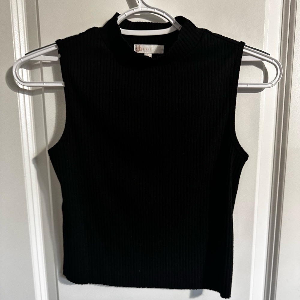 🖤 GB Girls Ribbed Mock Neck Tank Top – Size L – New Without Tags